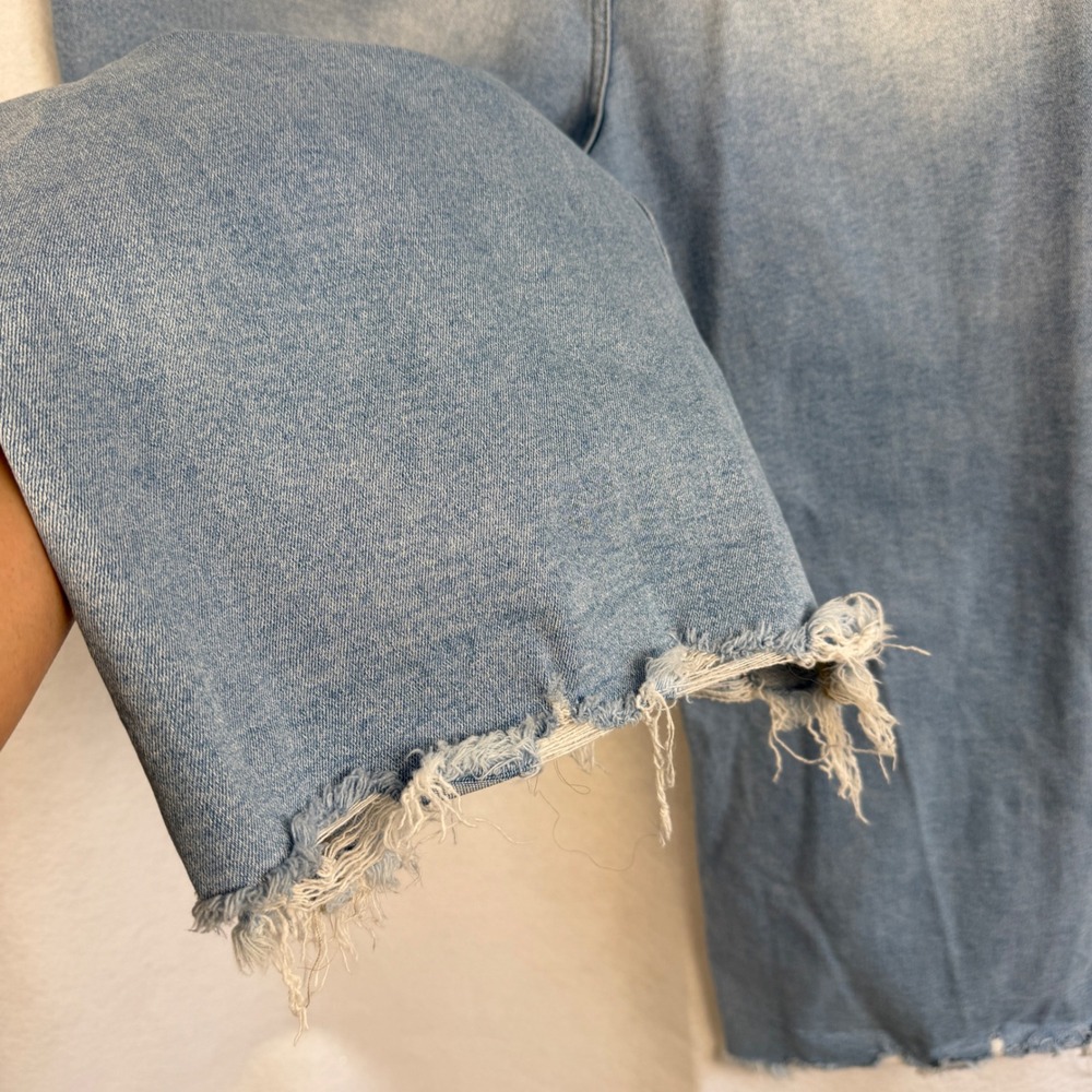 Mica Los Angeles‎ Jeans 90's Vintage Crop Flare LightWash Distressed HighRise 20 - Picture 8 of 14